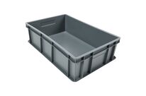 Manutan Expert - Bac norme Europe 32L Gris - Polypropylène - Gerbable - 50kg Charge Max - Recyclé 50%