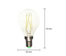 Ampoule E14 LED Filament 6W 220V G45 COB 360° Classique - Blanc Neutre 4000K - 5500K