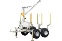 Remorque forestière double essieux 4 roues 1400kg 1800-2650x1300x1000mm avec grue de levage Torros AHR1400W