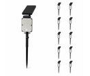 Pack de 10 - Spot LED Extérieur 3-CCT à Piquer IP65 Solaire 8W 1150lm 144lm/W avec Détecteur