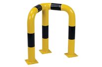 Manutan Expert - Barrière de protection d&amp;#039;angle Acier Noir/Jaune - Hauteur 600mm - Intérieur/Extérieur - Fixation à sceller