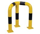 Manutan Expert - Barrière de protection d'angle Acier Noir/Jaune - Hauteur 600mm - Intérieur/Extérieur - Fixation à sceller