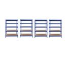 Manutan Expert - Pack 4 Kits Rayonnage Rapid 3 Évolution - 1800x1500x600mm Bleu - Charge 1250kg - 5 Tablettes Aggloméré - Idéal Stockage Léger