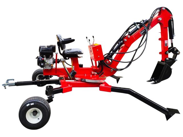 Mini-pelle tractable avec attelage - Rotation 360° moteur essence 15 ch MW Tools GMA360