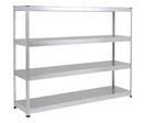 Manutan Expert - Rayonnage charge lourde Rapid 1 - 1980x2440x610mm - 4 tablettes - 250kg/niveau - Zingué - Montage sans outils