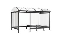 Abri Plus - Abri Fumeurs Combrailles 2,72m Anthracite - Acier Galvanisé - 5 Ans Garantie