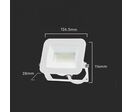 Projecteur LED Extérieur 20W IP65 Garantie 5 ans BLANC - Blanc Chaud 2300K - 3500K