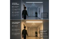 Réglette LED étanche avec détecteur de mouvement et lumière IP65 36W 110lm/w - Blanc Neutre