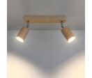 Plafonnier 2 Spots Orientables Bois pour Ampoule GU10