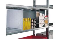 Séparation amovible de rayonnage Galvatop P.385*H.405/432 mm