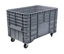 Manutan Expert - Caisse-palette plastique sur roues 300L Ajourée Gris PEHD - 17kg - Usage alimentaire - 10 ans garantie