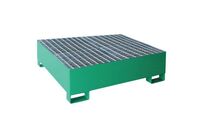 Sameto Technifil - Bac de rétention 4 fûts 440L Acier Vert - Résistant Acides Bases &amp; Hydrocarbures - Charge Max 1500kg