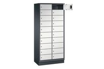 CP - Vestiaire à casiers 20 portes - Acier Anthracite/Gris Clair - 810x1800x500mm - Serrure à clé - Livré monté