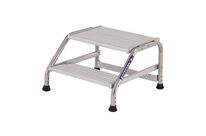 Tubesca-Comabi - Marchepied Fixe 2 Marches Aluminium Gris - Charge 150kg - Hauteur Accès 2.4m - Norme EN 14183