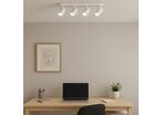 Plafonnier 4 Spots Orientables Alu Blanc pour Ampoule GU10