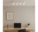Plafonnier 4 Spots Orientables Alu Blanc pour Ampoule GU10