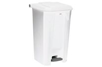 Rossignol Pro - Poubelle à pédale 100L Utilo Blanc - Tri Sélectif - Polypropylène - Idéale Bureau