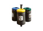Poubelle d'extérieur de tri sélectif avec poteau 40 litres