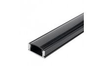 Profilé Aluminium 2m Noir pour Ruban LED - Cache Opaque Noir