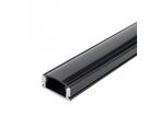 Profilé Aluminium 2m Noir pour Ruban LED - Cache Opaque Noir