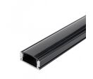 Profilé Aluminium 2m Noir pour Ruban LED - Cache Opaque Noir