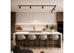 Kit Rail LED Monophasé en L + 5 Spots GU10 Noir - 300 cm - Blanc Froid (6000K - 8000K)