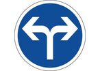 Panneau direction obligatoire à droite ou à gauche - B21e