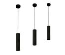 Luminaire Suspendu GU10 IP20 30cm - Noir / Lot de 3