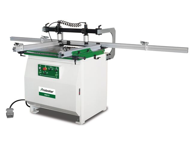 Perceuse multibroches semi-automatique avec 21 broches et inclinaison pneumatique tête de perçage 0-90° 1,1 kW 400V Holzstar MDB21