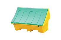 Coffre de stockage 300 L Vert - Bac à sel et sable en PE - Couvercle verrouillable - Recyclable