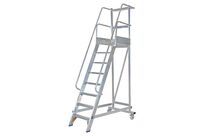 Solide - Plateforme à Pallier Non-Pliable 8 Marches Aluminium - Hauteur Travail 2m - Charge Max 150kg - Éco-responsable