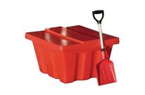 EMP - Bac à sel ou sable 100 L Rouge avec pelle - Polyéthylène résistant - Idéal toutes saisons