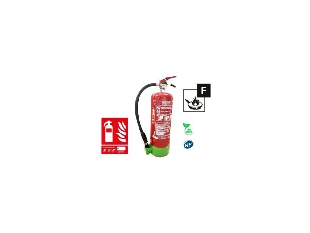 Pack extincteur eau 6L sans fluor classe ABF + panneau extincteur ABF