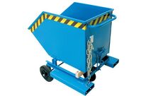 Bauer - Benne basculante 400L SKW 400 - Acier Bleu - 3 Roulettes - Charge 300kg - Garantie 3 ans