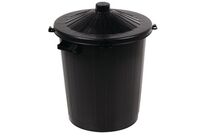 Manutan Expert - Poubelle de rue noire 80L - Polyéthylène haute densité - Usage extérieur et collectivités - Garantie 10 ans