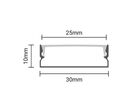 Profilé Aluminium Noir 2m avec Cache Opaque Blanc