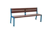 Banc plastique recyclé et acier Silaos 5 lames