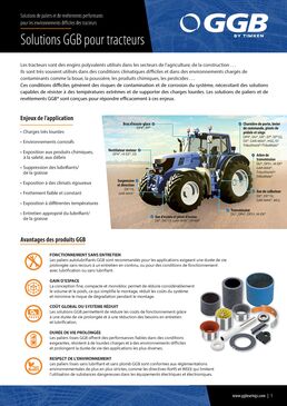GGB Fiche de vente - Paliers pour l'agriculture - tracteurs