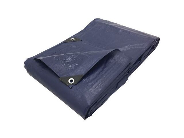 Manutan Expert - Bâche de Protection Temporaire Polyéthylène Bleu 5.91 x 4.91 m - 150 g/m² - Résistante - Idéale Palettisation