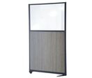 Ecran Semi Vitre Melamin/chene Profil Gris H150xl120 Cm