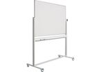Smit Visual - Tableau blanc pivotant magnétique émaillé 100x200 cm - 2 faces, mobile, Lean Management
