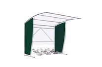 Mottez - Abri Vélo Moto Rectangulaire Vert 6 Places - 2.20m x 2.20m - Acier &amp;amp; Polycarbonate - Durable et Modulable