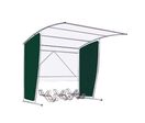 Mottez - Abri Vélo Moto Rectangulaire Vert 6 Places - 2.20m x 2.20m - Acier &amp; Polycarbonate - Durable et Modulable