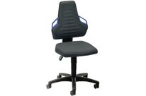 Bimos - Siège Ergoconfort Supertec Bas Noir Roulettes - Réglable Hauteur Assise/Dossier - Renfort Lombaire - 120kg Max