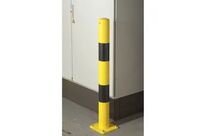 Poteau de protection sur platine jaune et noir
