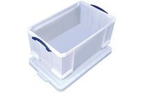 Bac De Rangement Plastique + Couvercle 64l B Lanc Résistant