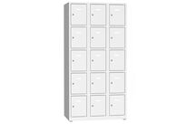 Philip - Vestiaire multicases 15 cases - Acier Gris Clair - Serrure à cylindre - Livré monté