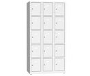 Philip - Vestiaire multicases 15 cases - Acier Gris Clair - Serrure à cylindre - Livré monté