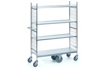 Chariot haut à 4 plateaux et roues porteuses