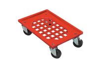 Schoeller Allibert - Plateau Roulant Plastique 600x400mm - Charge 250kg - 4 Roues Pivotantes Polyamide - Rouge